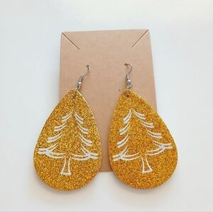 Fashion Jewelry Gold Glitter Tree Earrings
